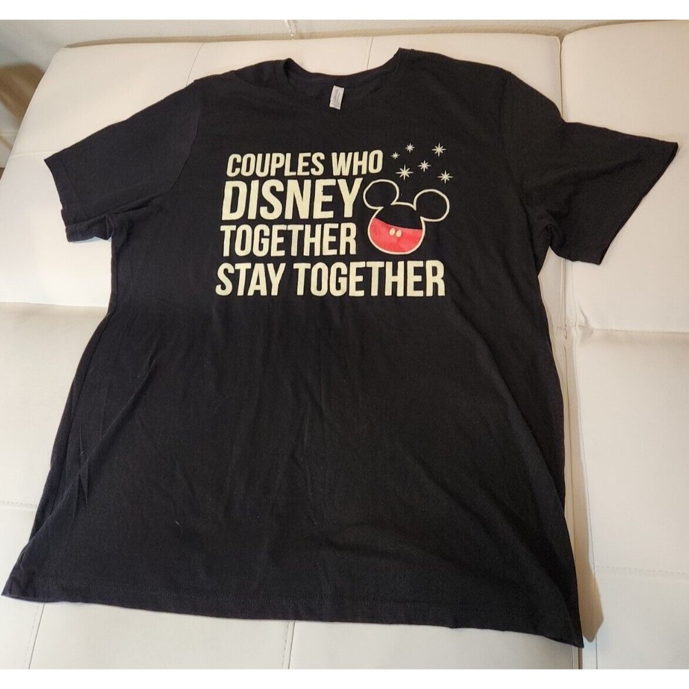 Couples Who Disney‎ Together Stay Together Tee T-Shirt Mens Size 2XL BLACK